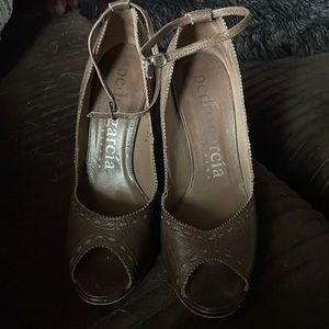Pedro Garcia brown heels with strap, size 40 1/2.